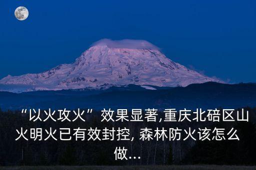 “以火攻火”效果顯著,重慶北碚區山火明火已有效封控, 森林防火該怎么做...