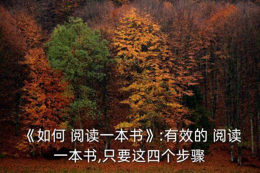 《如何 閱讀一本書》:有效的 閱讀一本書,只要這四個步驟
