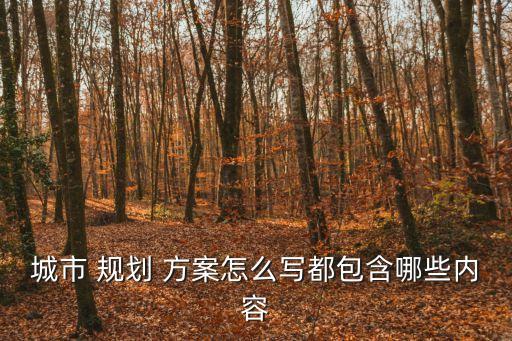 城市 規(guī)劃 方案怎么寫都包含哪些內(nèi)容