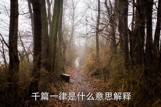 千篇一律的意思,一千篇文章都一個樣?