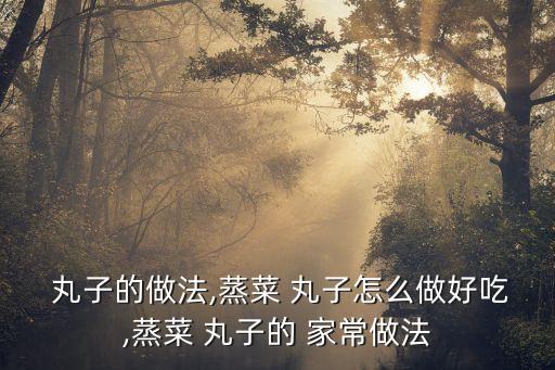  丸子的做法,蒸菜 丸子怎么做好吃,蒸菜 丸子的 家常做法