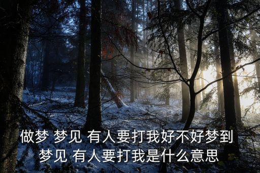 夢(mèng)見有人要打我,夢(mèng)見有人想打我創(chuàng)業(yè)者:很幸運(yùn)很受益匪淺