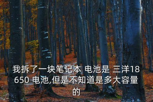 我拆了一塊筆記本 電池是 三洋18650 電池,但是不知道是多大容量的