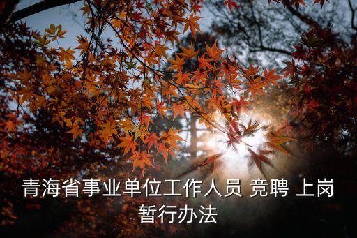 青海省事業單位工作人員 競聘 上崗暫行辦法