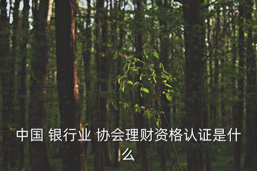 中國 銀行業 協會理財資格認證是什么