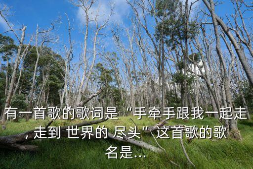 有一首歌的歌詞是“手牽手跟我一起走, 走到 世界的 盡頭”這首歌的歌名是...