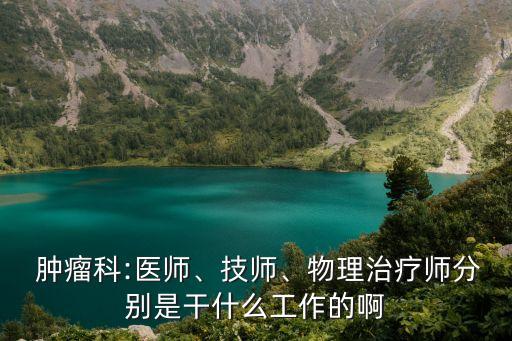  腫瘤科:醫師、技師、物理治療師分別是干什么工作的啊