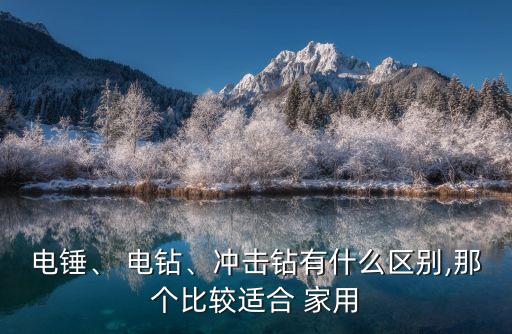 電錘、 電鉆、沖擊鉆有什么區別,那個比較適合 家用