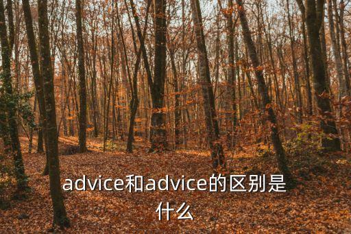 advice和advice的區(qū)別是什么