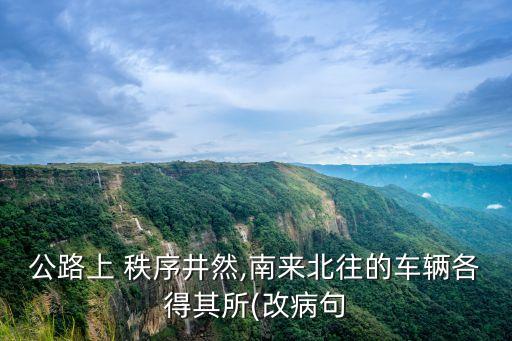 公路上 秩序井然,南來北往的車輛各得其所(改病句