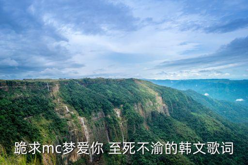 跪求mc夢愛你 至死不渝的韓文歌詞