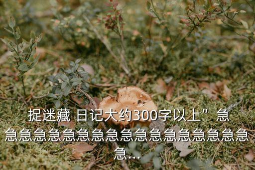  捉迷藏 日記大約300字以上”急急急急急急急急急急急急急急急急急急急...
