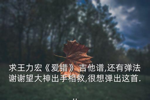 求王力宏《愛錯》 吉他譜,還有彈法謝謝望大神出手相救,很想彈出這首...