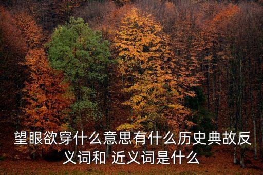  望眼欲穿什么意思有什么歷史典故反義詞和 近義詞是什么