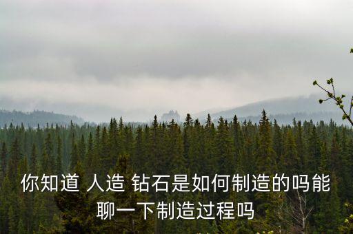 你知道 人造 鉆石是如何制造的嗎能聊一下制造過程嗎