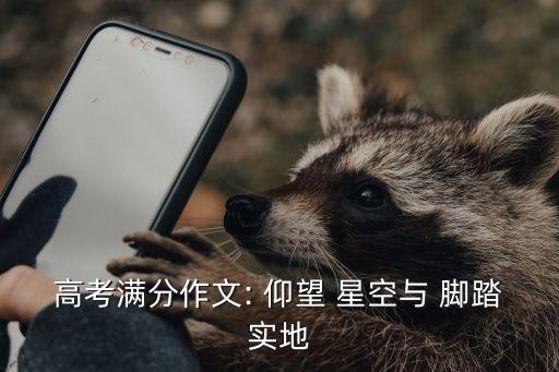 高考滿分作文: 仰望 星空與 腳踏實地