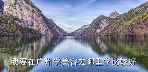 我要在廣州學美容去哪里學比較好