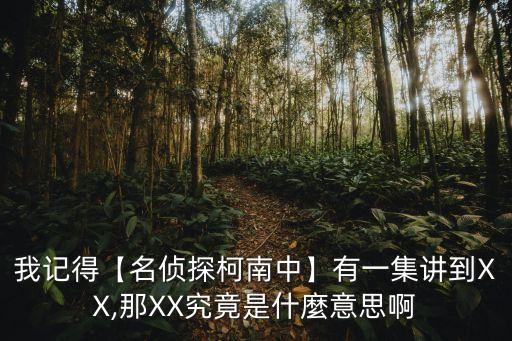 我記得【名偵探柯南中】有一集講到XX,那XX究竟是什麼意思啊