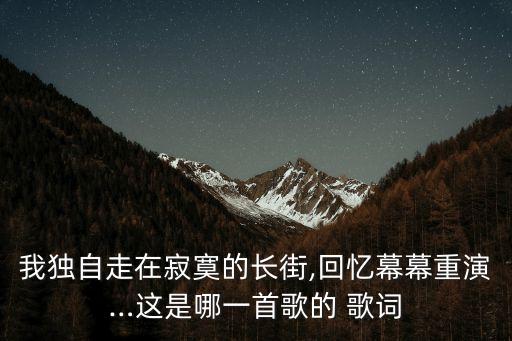 我獨自走在寂寞的長街,回憶幕幕重演…這是哪一首歌的 歌詞