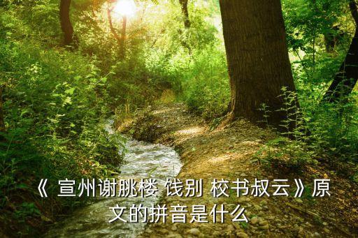 宣州謝朓樓餞別校書叔云
