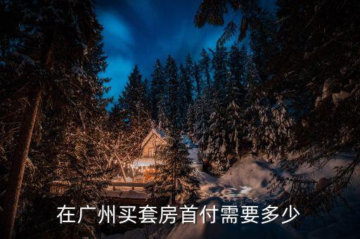 在廣州買套房首付需要多少