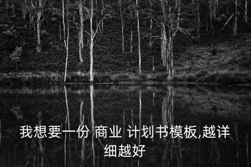 我想要一份 商業(yè) 計(jì)劃書模板,越詳細(xì)越好