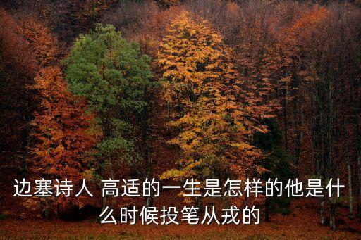 邊塞詩人 高適的一生是怎樣的他是什么時候投筆從戎的