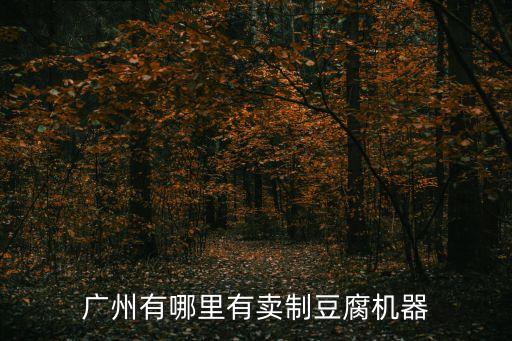 廣州有哪里有賣制豆腐機器