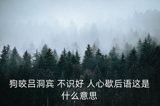 狗咬呂洞賓 不識(shí)好 人心歇后語這是什么意思