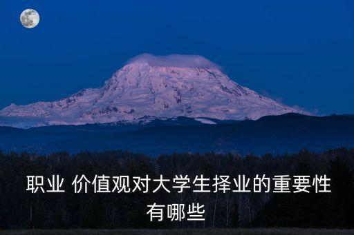  職業 價值觀對大學生擇業的重要性有哪些