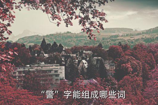 “警”字能組成哪些詞