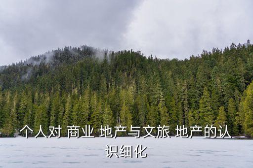 個人對 商業 地產與文旅 地產的認識細化