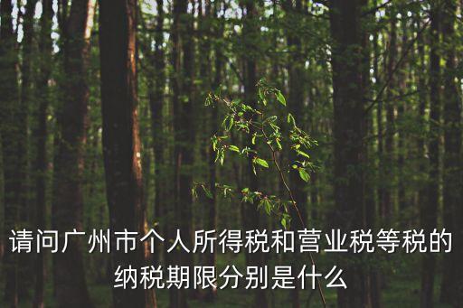 請問廣州市個人所得稅和營業稅等稅的納稅期限分別是什么