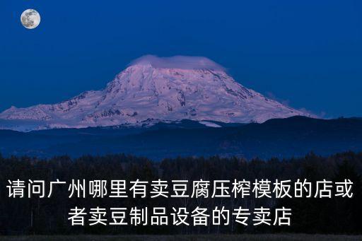 請問廣州哪里有賣豆腐壓榨模板的店或者賣豆制品設備的專賣店