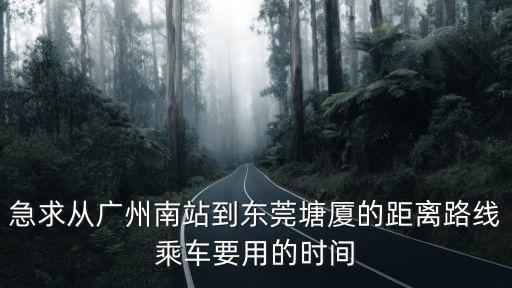 廣州南站到塘廈要多久，急求從廣州南站到東莞塘廈的距離路線乘車要用的時間