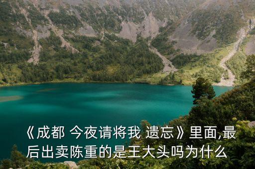 《成都 今夜請將我 遺忘》里面,最后出賣陳重的是王大頭嗎為什么