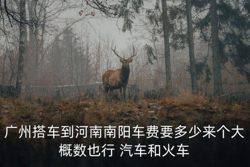 廣州搭車到河南南陽車費(fèi)要多少來個(gè)大概數(shù)也行 汽車和火車
