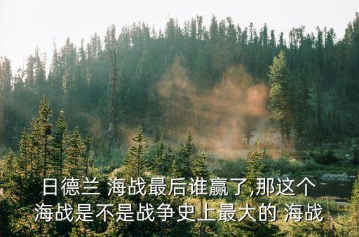  日德蘭 海戰最后誰贏了,那這個 海戰是不是戰爭史上最大的 海戰