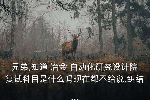 兄弟,知道 冶金 自動化研究設計院復試科目是什么嗎現在都不給說,糾結...