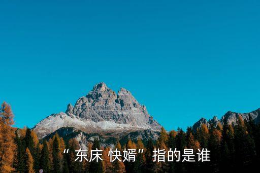 東床快婿原本是指
