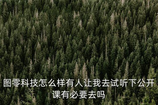 圖零科技怎么樣有人讓我去試聽(tīng)下公開(kāi)課有必要去嗎
