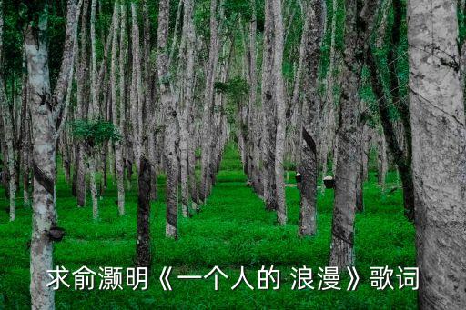 一個人浪漫,怎么形容一個人浪漫