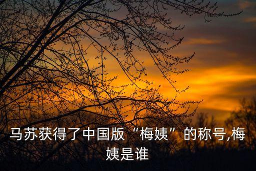 馬蘇獲得了中國版“梅姨”的稱號,梅姨是誰
