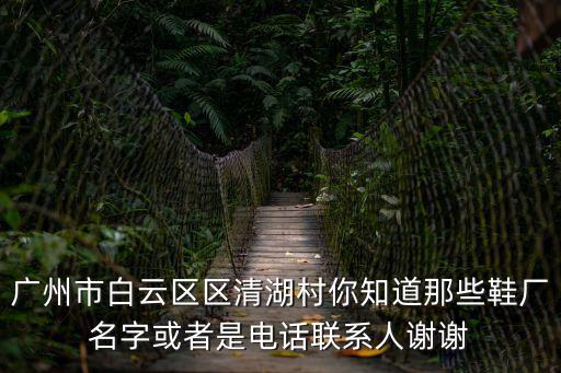 廣州市白云區(qū)區(qū)清湖村你知道那些鞋廠名字或者是電話聯(lián)系人謝謝