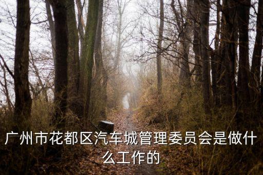 廣州市花都區(qū)汽車城管理委員會是做什么工作的