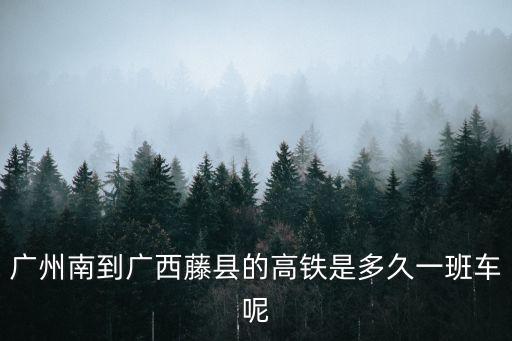 廣州南到廣西藤縣的高鐵是多久一班車呢