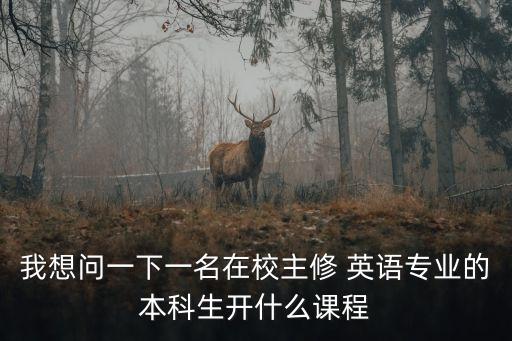 我想問一下一名在校主修 英語專業(yè)的本科生開什么課程