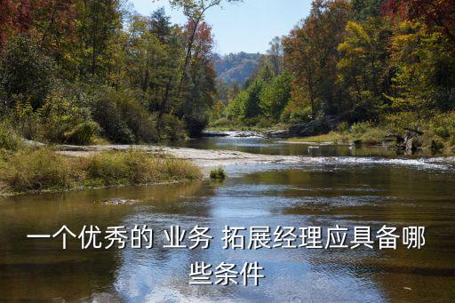 一個優秀的 業務 拓展經理應具備哪些條件