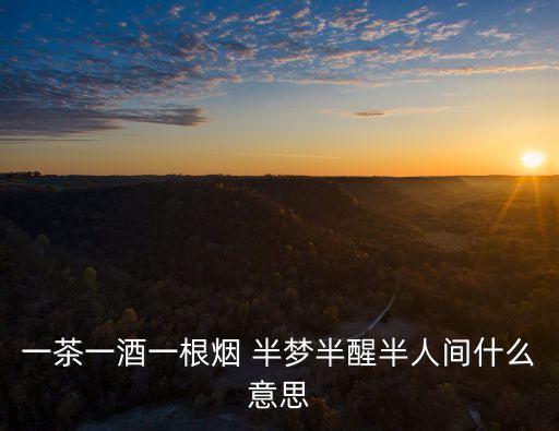 一茶一酒一根煙 半夢半醒半人間什么意思