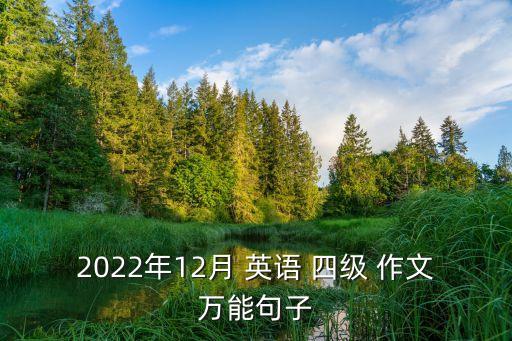 2022年12月 英語 四級 作文萬能句子